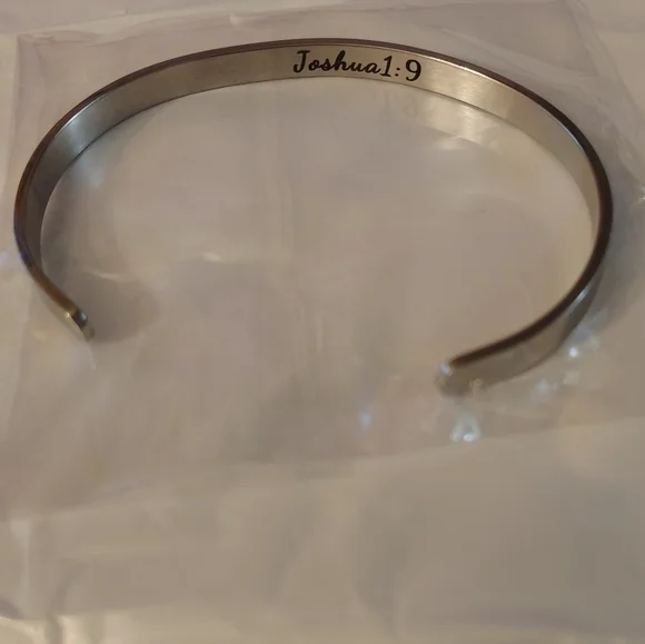 Silver Inspirational Cuff Bracelet - Picture 2 of 5